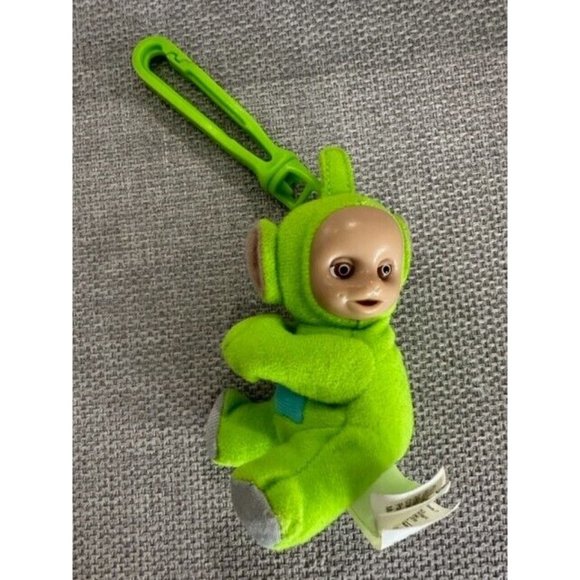 Vintage 2000 Teletubbies Plush Clip On Keychain Dipsy Plush Green itsy bitsy - Picture 2 of 6